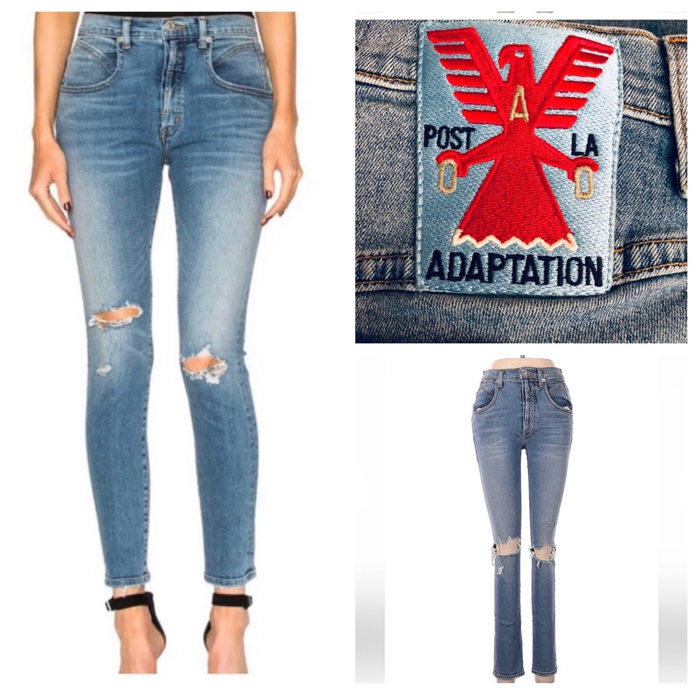 Adaptation Post LA Skinny Crop Distressed Jeans Size 27